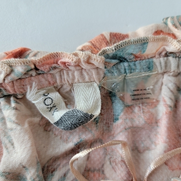 Roxy Olivia Tropical Print Ruffle Crop Top Removable Straps Size L/12 - Picture 8 of 8